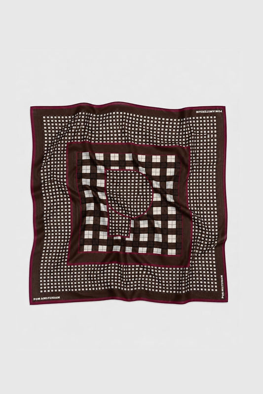 POM Amsterdam Scarves Brown / OS SHAWL - Maya Check Brown