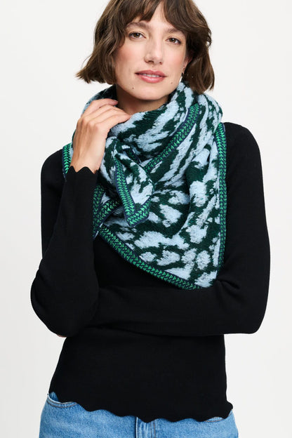 POM Amsterdam Scarves Green / OS SHAWL - Hero Animal Green Blue