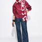 POM Amsterdam Scarves Red / OS SHAWL - Lou Bow Burgundy Red
