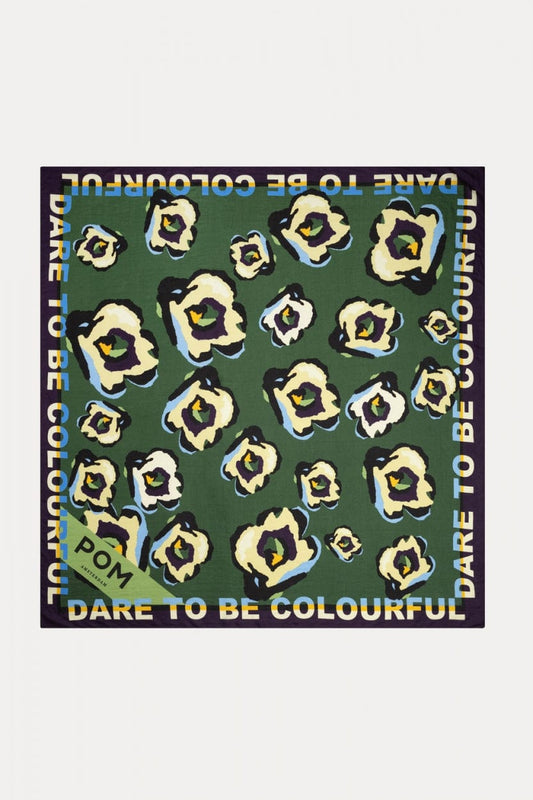 POM Amsterdam Shawls Green / OS SHAWL - Flower Swirl Green