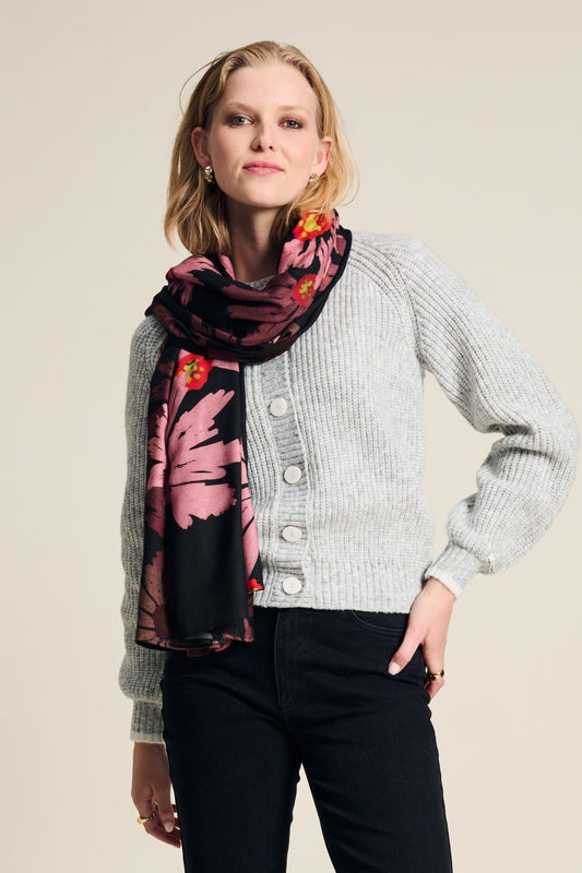 POM Amsterdam Shawls Pink / OS SHAWL - Big Blooming Pink