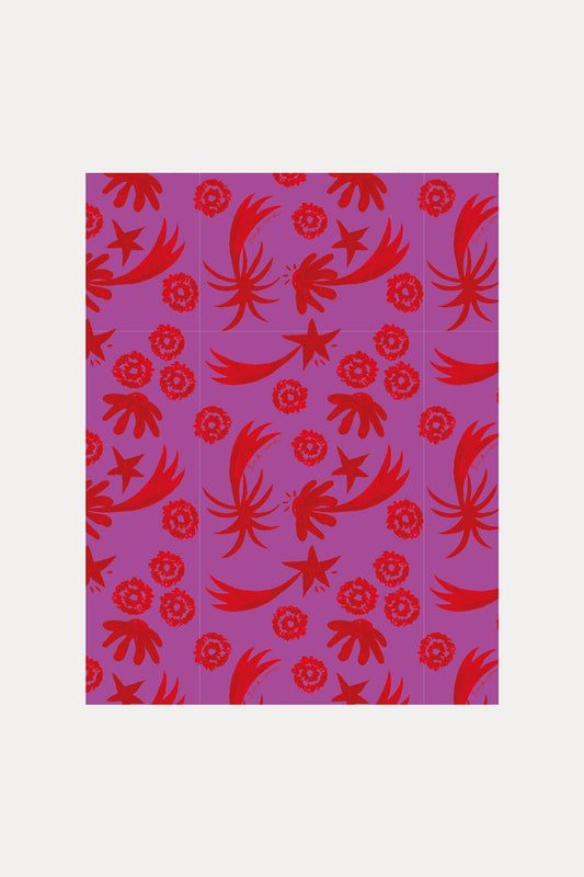 POM Amsterdam Shawls Pink / OS SHAWL - Splashing Fireworks