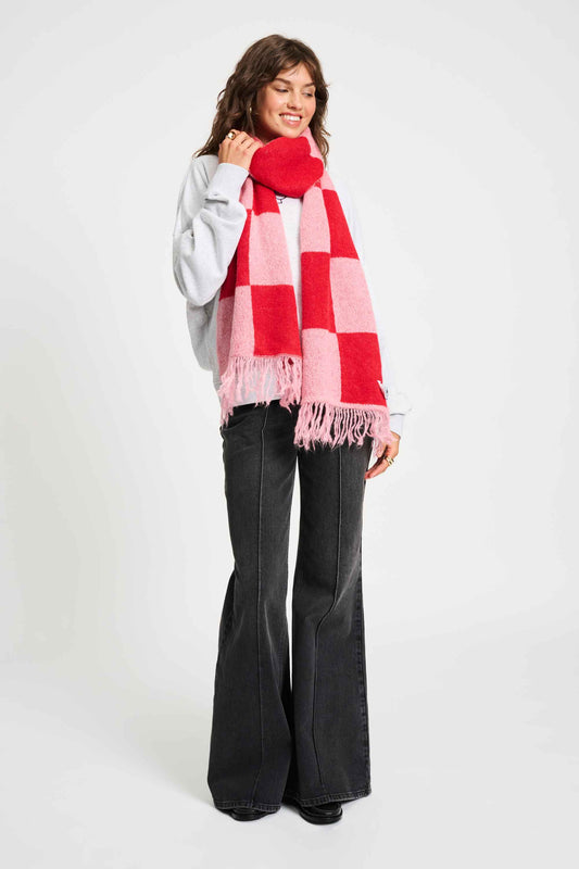 POM Amsterdam Shawls Red / OS SHAWL - Checks