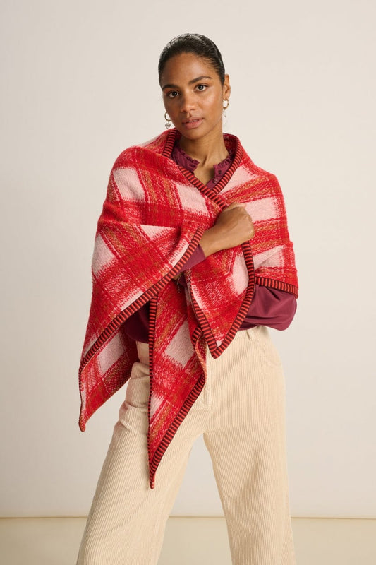 POM Amsterdam Shawls Red / OS SHAWL - Checks Scarlet Red