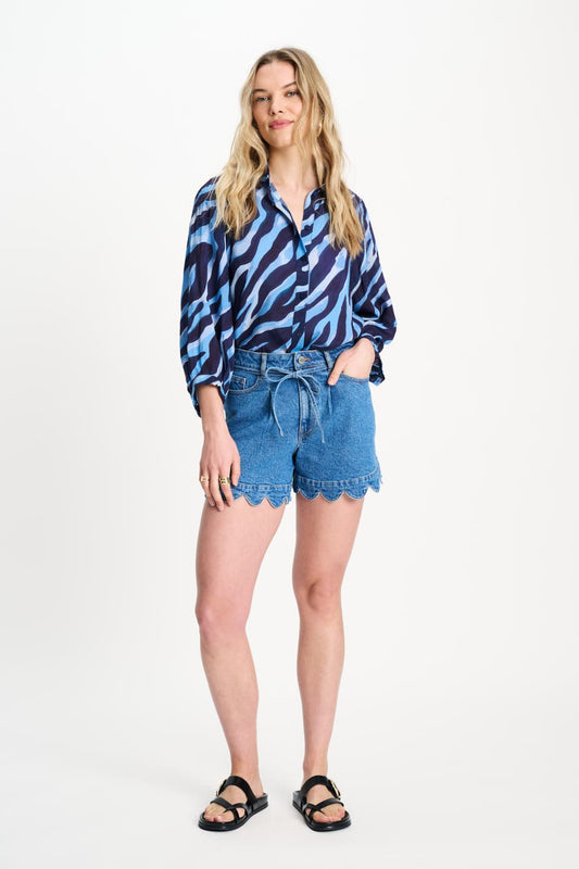 POM Amsterdam Shorts SHORTS - Denim Scallop