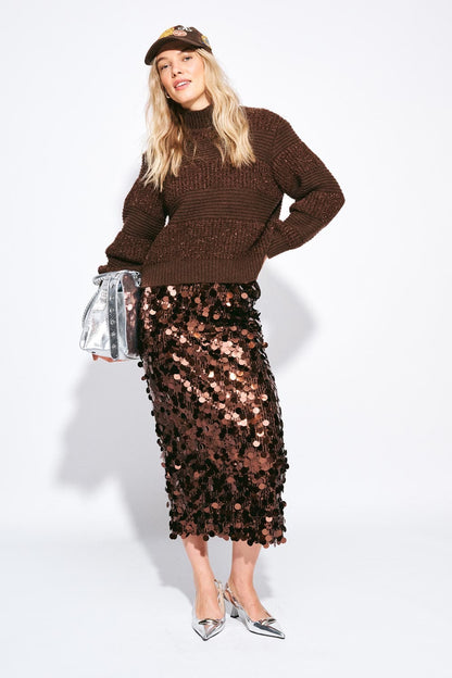 POM Amsterdam Skirts Brown / 34 SKIRT - Lina Chocolate Brown