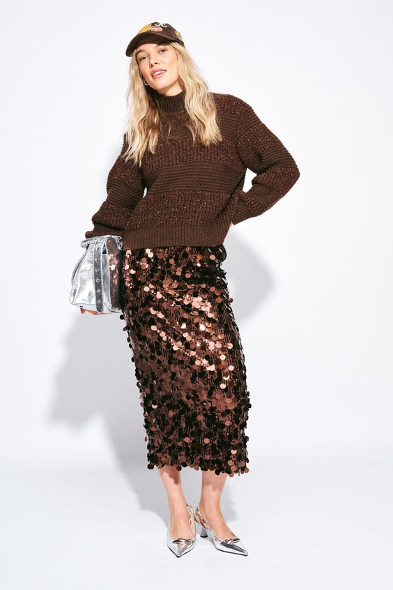 POM Amsterdam Skirts Brown / 34 SKIRT - Lina Chocolate Brown
