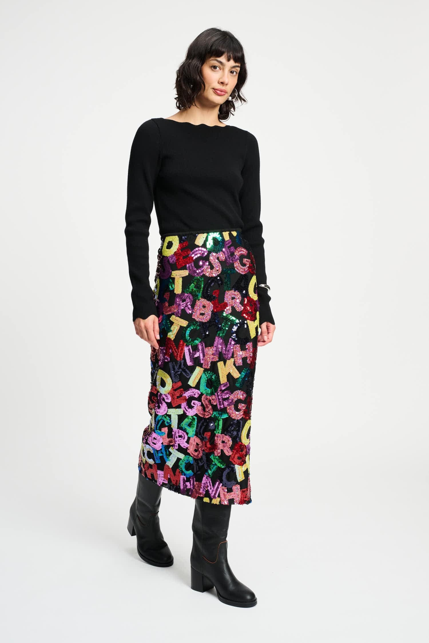POM Amsterdam Skirts Multi colour / 34 SKIRT - Splashing Letters