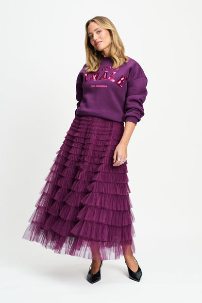 POM Amsterdam Skirts Purple / 34-36 SKIRT - Bella Dark Plum