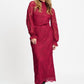 POM Amsterdam Skirts SKIRT - Holly Lace Burgundy Red