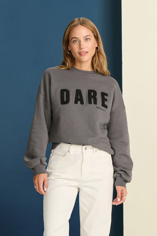 POM Amsterdam Sweaters Grey / 34 SWEATER - Dare To Be Anthracite