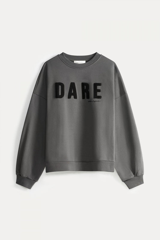 POM Amsterdam Sweaters SWEATER - Dare To Be Anthracite