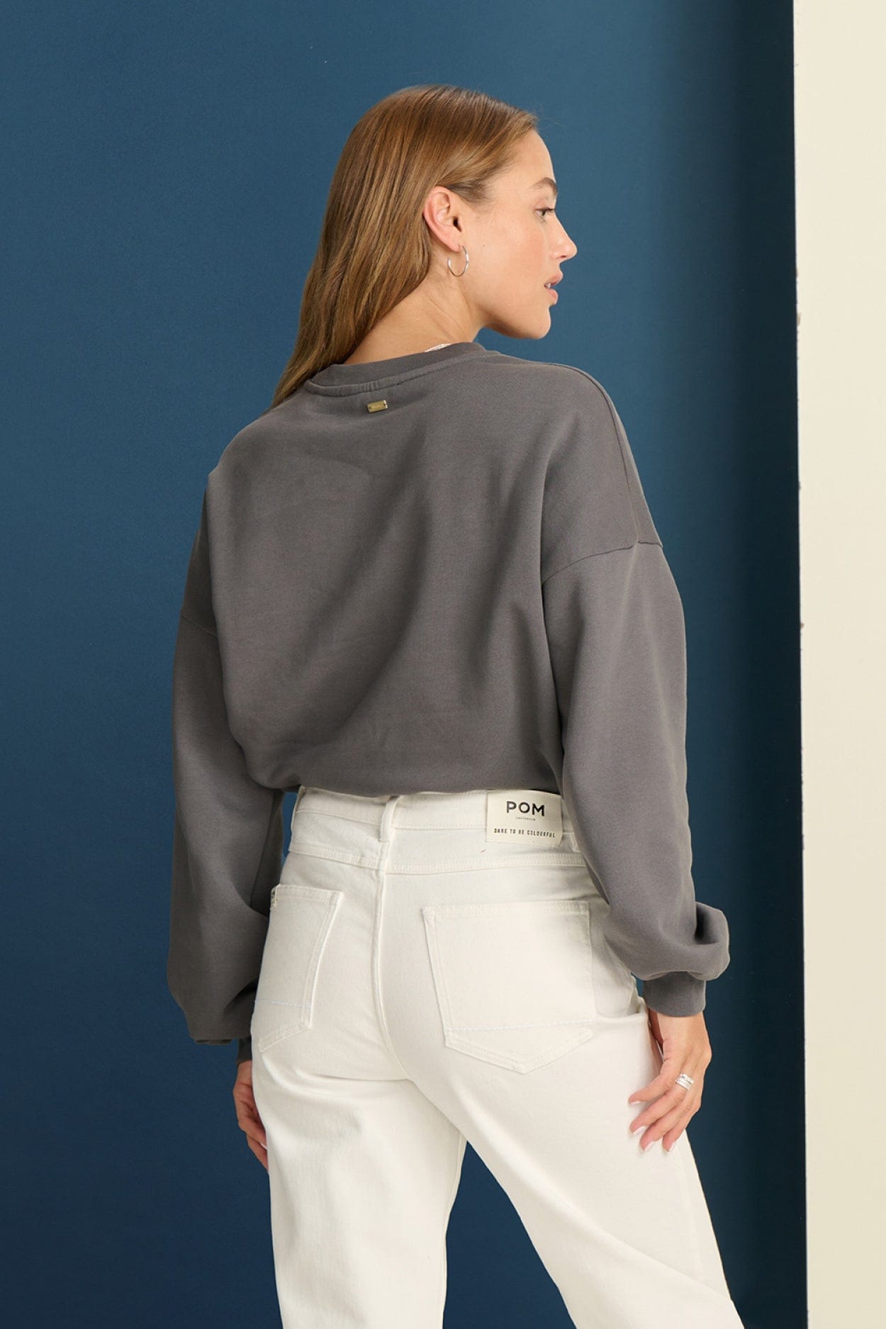 POM Amsterdam Sweaters SWEATER - Dare To Be Anthracite