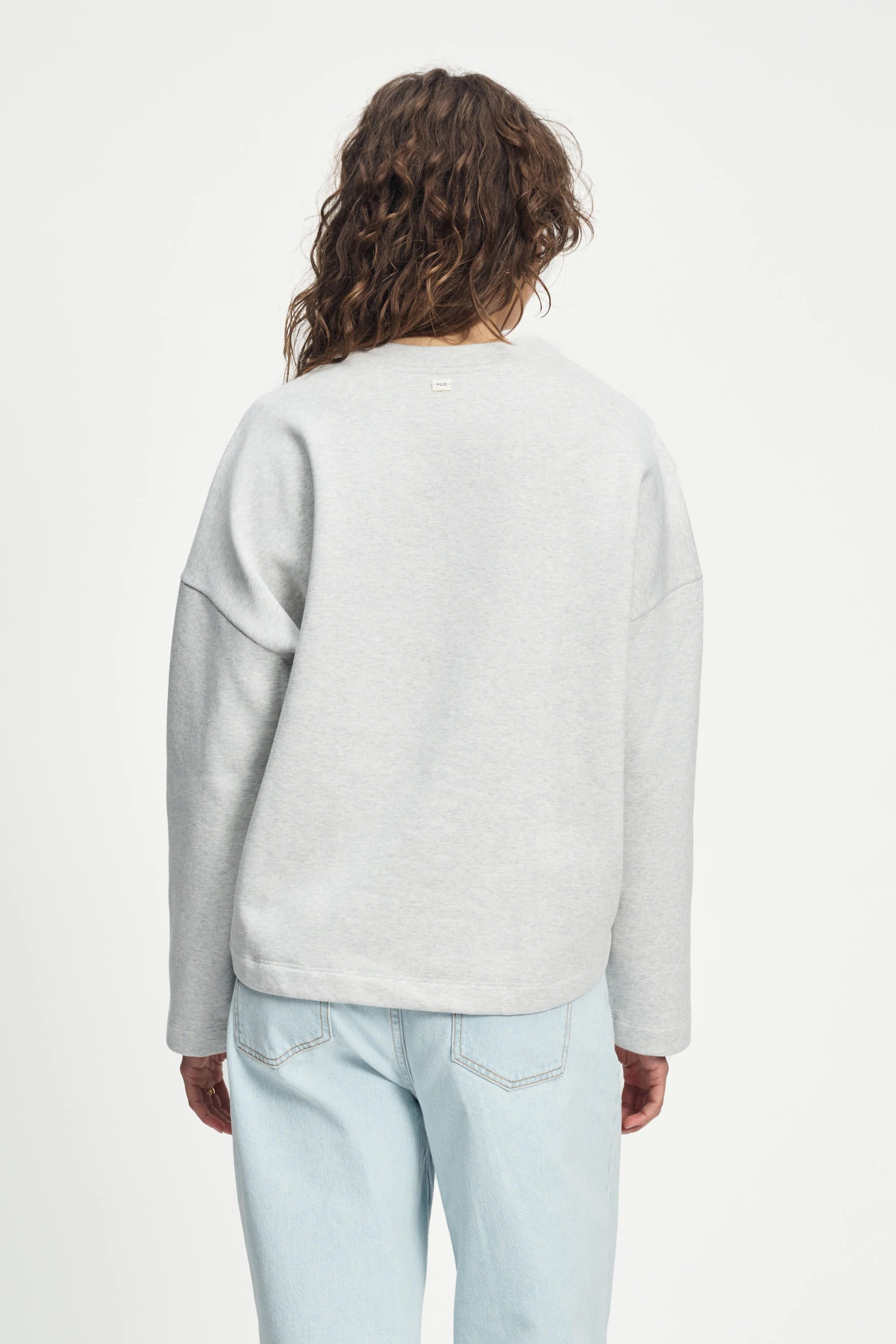 POM Amsterdam Sweaters SWEATER - Floral Grey Melange