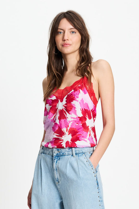 POM Amsterdam Tops Multi colour / 34 TOP - Cami Bubble Bloom Lavender