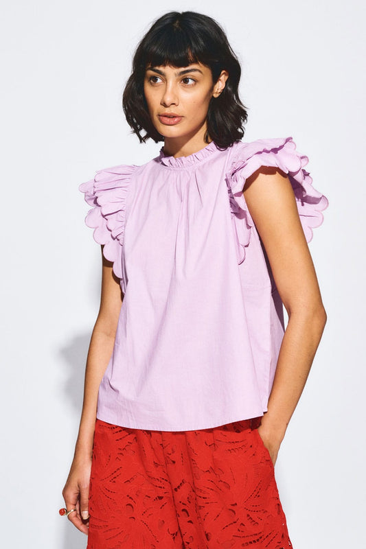 POM Amsterdam Tops Purple / 34 TOP - Ruffles Lavender