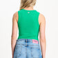 POM Amsterdam Tops TANKTOP - Rib Palm Green