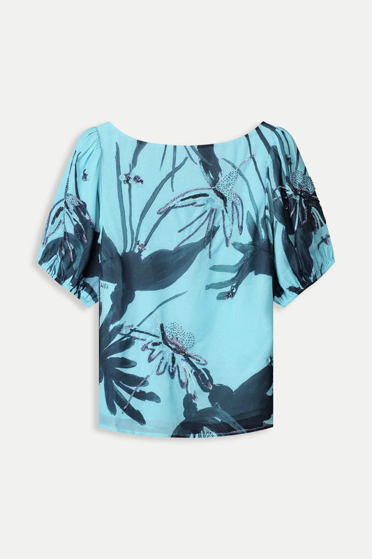 POM Amsterdam Tops TOP - Artisan Blue Sequins