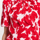 POM Amsterdam Tops TOP - Crinkle Bubble Bloom Red