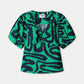 POM Amsterdam Tops TOP - Poplin Waves Green