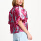 POM Amsterdam Tops TOP - Urban Flora Blue Jacquard