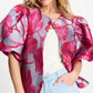 POM Amsterdam Tops TOP - Urban Flora Blue Jacquard