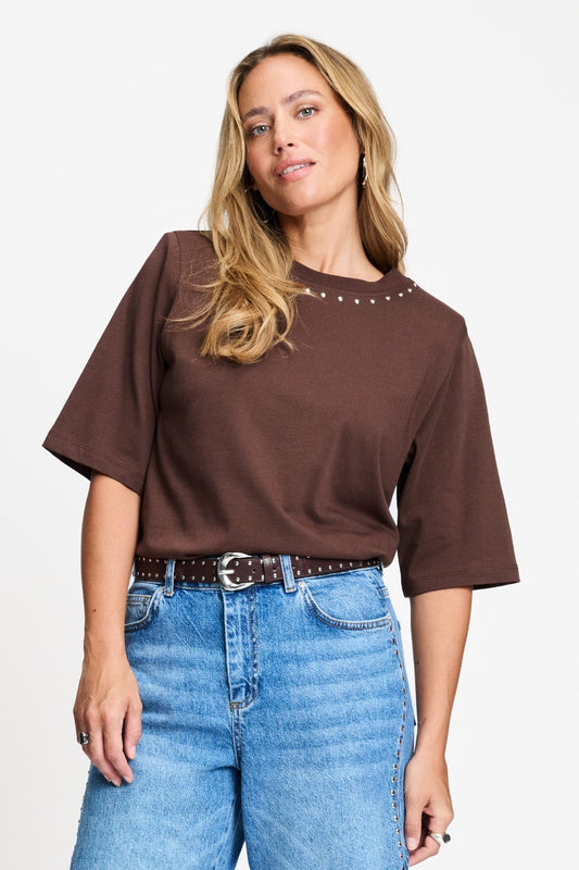 POM Amsterdam Tshirts Brown / 34 T-SHIRT - Taylor Chocolate Brown