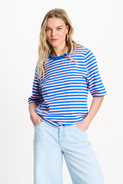 POM Amsterdam Tshirts Multi colour / 34 TSHIRT - Stripe Blue Pink