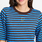 POM Amsterdam Tshirts T-SHIRT - Tyra Striped Brown Blue