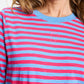 POM Amsterdam Tshirts TSHIRT - Striped Smashing Blue Bright Rose