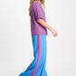 POM Amsterdam Tshirts TSHIRT - Striped Smashing Blue Bright Rose