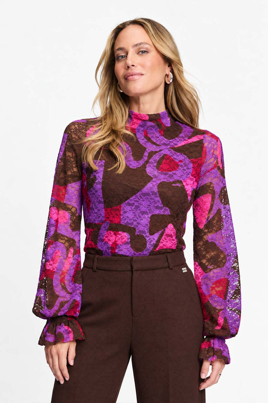 POM Amsterdam Turtlenecks Multi colour / 34 TURTLENECK - Ruby Lace Colourful Bows