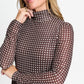 POM Amsterdam Turtlenecks TURTLENECK - Romi Mesh Check Brown
