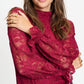 POM Amsterdam Turtlenecks TURTLENECK - Ruby Lace Burgundy Red