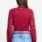 POM Amsterdam Turtlenecks TURTLENECK - Ruby Lace Burgundy Red