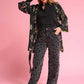 POM Amsterdam Kimono Black / OS KIMONO - Flower Blaze Anthracite