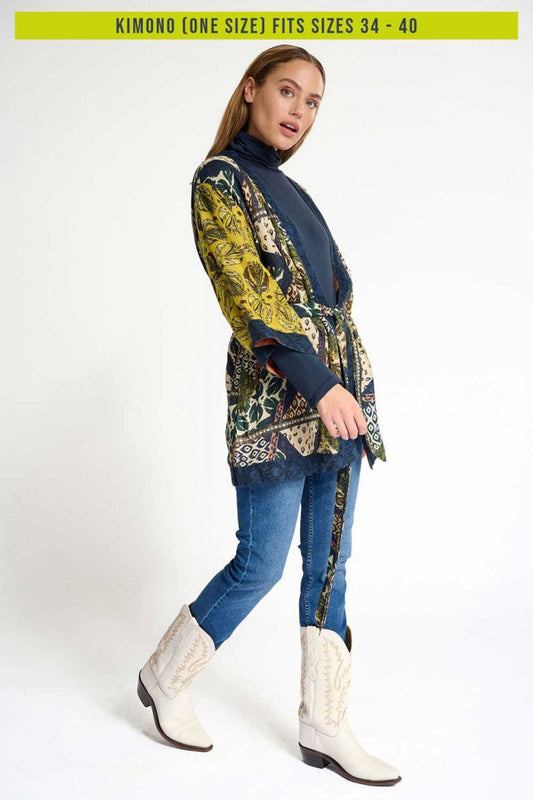 POM Amsterdam Kimono Green / OS KIMONO - Eclectic Tribal
